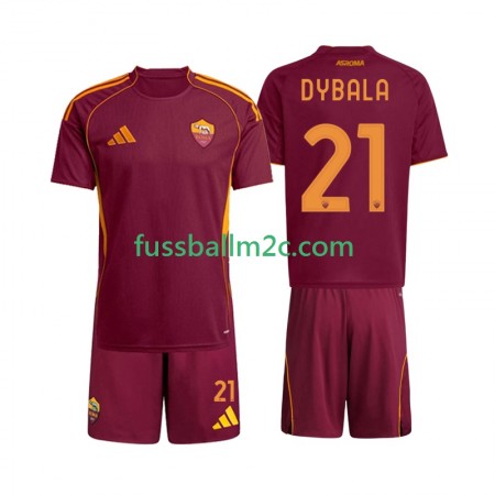 Fußballtrikots AS Rom Dybala 21 Kinder Heim Trikotsatz 2025-2026 Fußballtrikots AS Rom Dybala 21 Kinder Heim Trikotsatz 2025-2026